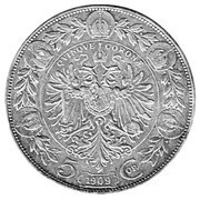 5 Corona - Francis Joseph I, Austria, 1909 reverse image
