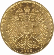 20 Corona - Francis Joseph I, Austria, 1892-1905 reverse image