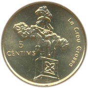5 Cèntims Gothic cross reverse image