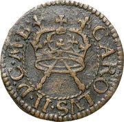 1 Farthing - Charles II "Armstrong" issue obverse image