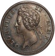 1 Farthing - George II Type I, Silver, Proof obverse image