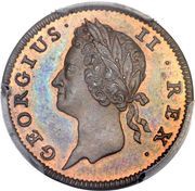 1 Farthing - George II Type I obverse image