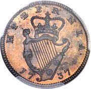 1 Farthing - George II Type I, Ireland, 1737-1738 reverse image