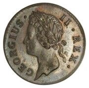 1 Farthing - George II Type II obverse image