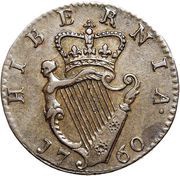 1 Farthing - George II, Ireland, 1760 reverse image