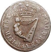 ½ Penny - Charles II large letters, Ireland, 1680-1682 reverse image