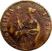 ½ Penny - James II Limerick Siege Coinage, Ireland, 1691 reverse image