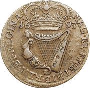 ½ Penny - William and Mary, Ireland, 1692-1694 reverse image
