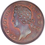 ½ Penny - George II small letters obverse image
