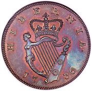 ½ Penny - George II small letters, Ireland, 1736-1738 reverse image
