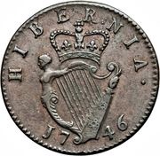 ½ Penny - George II large letters, Ireland, 1741-1755 reverse image