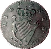 ½ Penny - George II, Ireland, 1760 reverse image