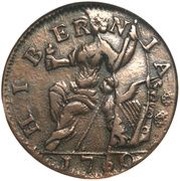 ½ Penny - Voce Populi, Ireland, 1760 reverse image