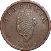 ½ Penny - George III, Ireland, 1805 reverse image