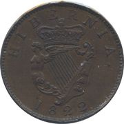 ½ Penny - George IV, Ireland, 1822-1823 reverse image
