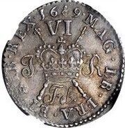 6 Pence - James II Silver coinage, Ireland, 1689-1690 reverse image