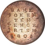 10 Pence - George III Bank of Ireland - Token Coinage, Ireland, 1805-1806 reverse image