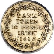 10 Pence - George III Bank of Ireland - Token Coinage, Ireland, 1813 reverse image
