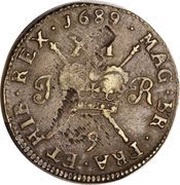 1 Shilling - James II Gun Money Large Coinage reverse image