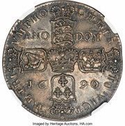 1 Crown - James II Gun Money Coinage, Silver Proof, Ireland, 1690 reverse image
