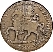 1 Crown - James II Gun Money Coinage; sword after "REX" obverse image