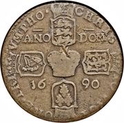 1 Crown - James II Gun Money Coinage; sword after "REX" reverse image