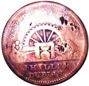 1 Penny Dublin - J. Hilles obverse image