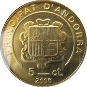 5 Cèntims Pope Benedictus XVI obverse image