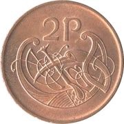 2 Pence non-magnetic reverse image