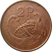 2 Pence magnetic reverse image