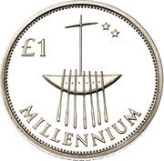 1 Pound Millennium Punt; Silver Pattern Strike, Ireland, 2000 reverse image