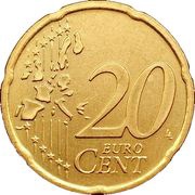 20 Euro Cents 1st map reverse image