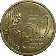 50 Euro Cents 2nd map reverse image