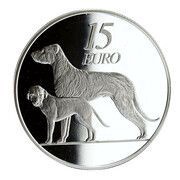 15 Euros Irish Wolfhound, Ireland, 2012 reverse image