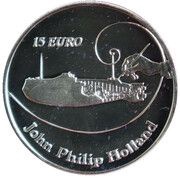15 Euros John Philip Holland, Ireland, 2014 reverse image