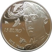 15 Euros William B. Yeats, Ireland, 2015 reverse image