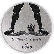 15 Euros Gulliver's Travels, Ireland, 2017 reverse image