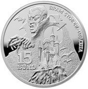 15 Euros Bram Stoker; Dracula, Ireland, 2018 reverse image