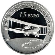 15 Euros 100 Years of Transatlantic Aviation, Ireland, 2019 reverse image