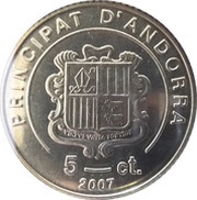 5 Cèntims Pope Benedictus XV obverse image