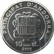10 Cèntims Pope Benedictus XVI obverse image