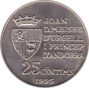 25 Cèntims - Joan Martí i Alanis FAO obverse image