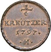 ¼ Kreutzer - Franz II, Austria, 1792-1800 reverse image