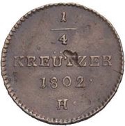 ¼ Kreutzer - Franz II, Austria, 1801-1803 reverse image