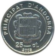25 Cèntims Pope John Paul II obverse image