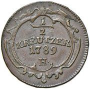 ½ Kreutzer - Joseph II, Austria, 1784-1789 reverse image