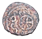 Fals - al-Nasir Muhammad Five-petaled rosette type; Damascus mint, Islamic states, 1330 reverse image