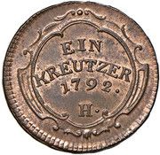 1 Kreutzer - Leopold II, Austria, 1791-1792 reverse image
