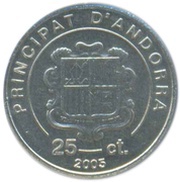 25 Cèntims Sanctuary of Our Lady of Meritxell obverse image