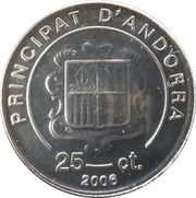 25 Cèntims Pope Benedictus XVI obverse image